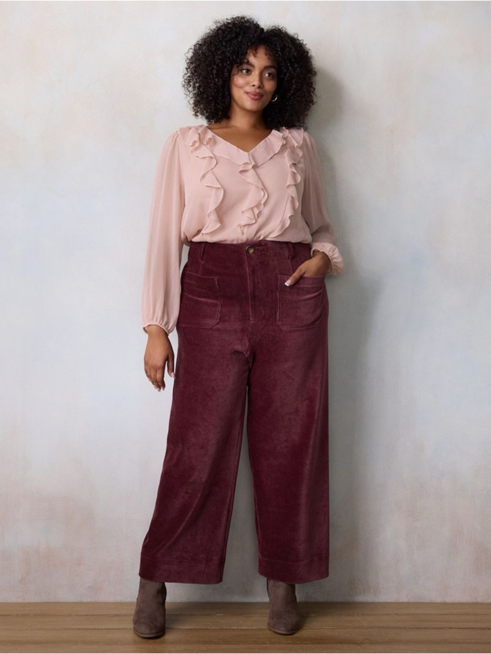 Plus Size LC Lauren Conrad Wildflower Super High Rise Wide Leg Crop Pants